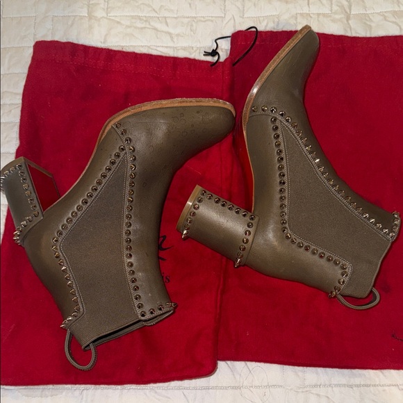 Christian Louboutin Olive Studded Ankle Boots - Picture 5 of 5